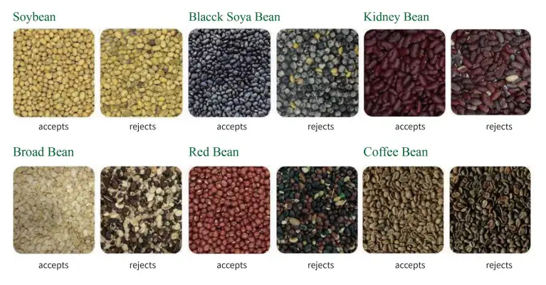 Equipamento óptico de classificação de cores para arroz, feijão e sementes da Voson