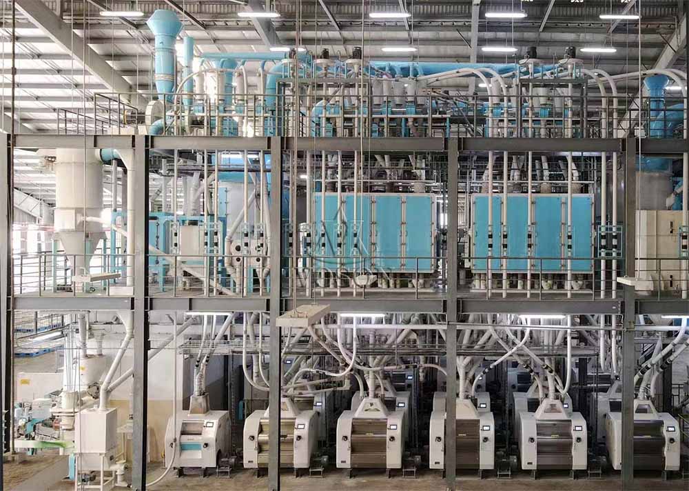 Equipamento para moinho de farinha de trigo com estrutura de aço de 150 toneladas