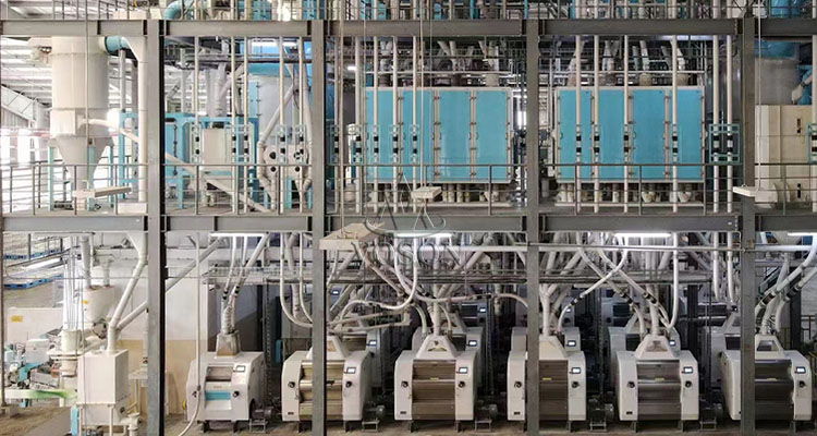 Equipamento para moinho de farinha de trigo com estrutura de aço de 150 toneladas